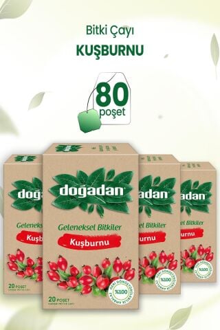 Doğadan Kuşburnu Çayı 20'li x 4 Adet