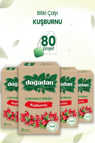 Doğadan Kuşburnu Çayı 20'li x 4 Adet