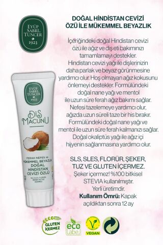 Hindistan Cevizi Özlü x2 Diş Macunu 90 ml  ve ROSIE