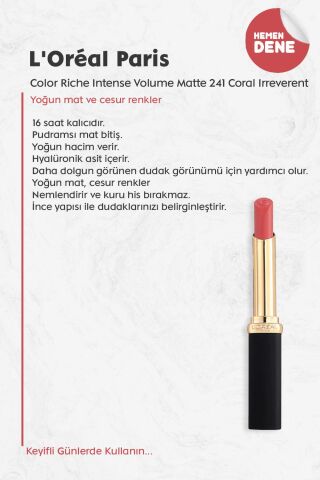 Loreal Paris Color Riche Intense Volume Matte - 241 Coral Irreverent