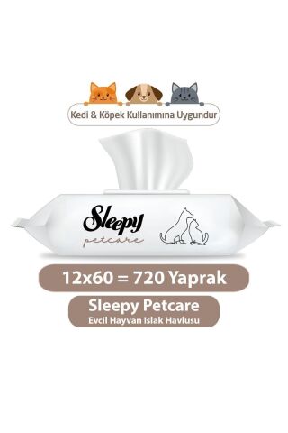 Petcare Evcil Hayvan Islak Havlusu 12x60 Yaprak