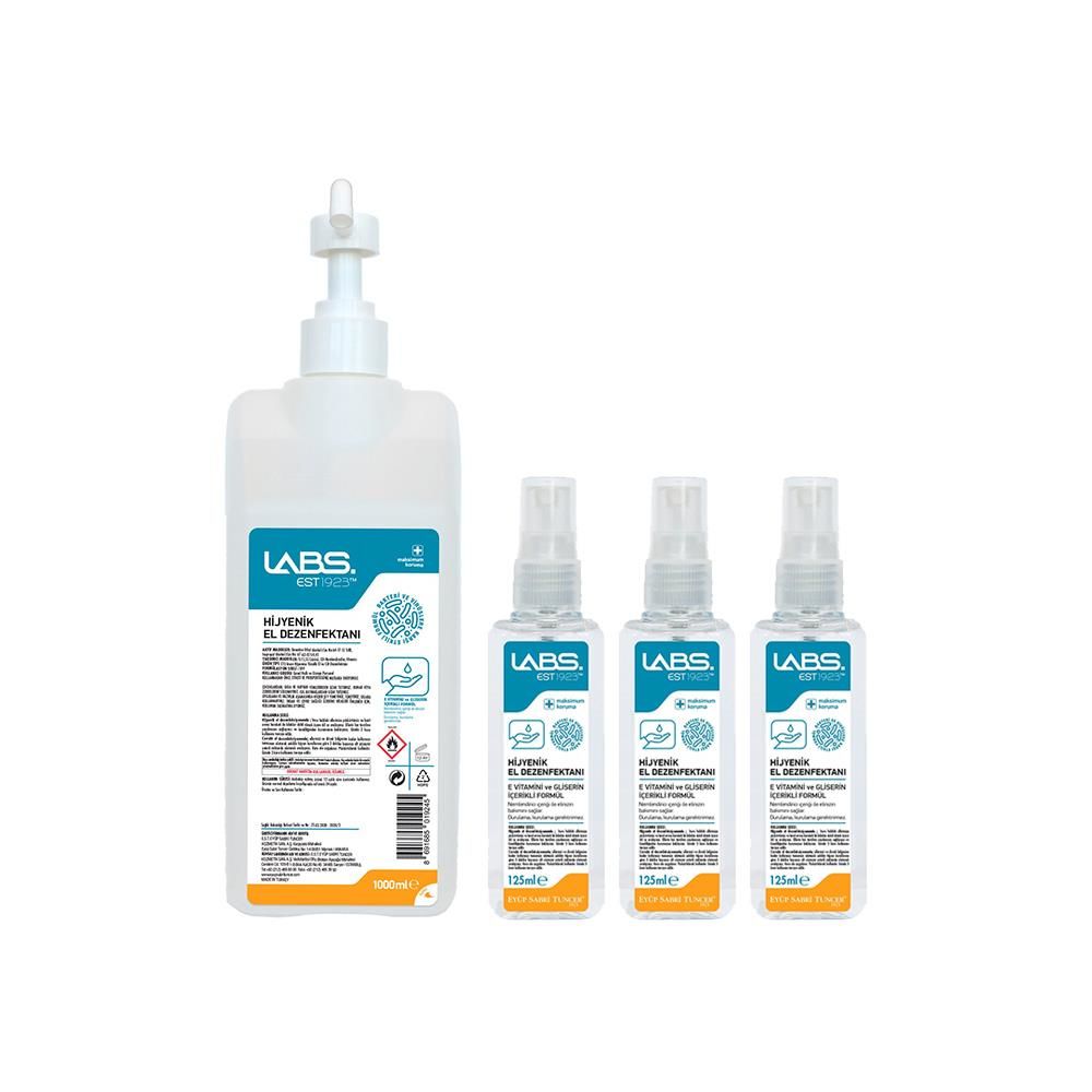 Eyüp Sabri Tuncer Labs Dezenfektan 1 Lt ve 3 Adet 125 ML