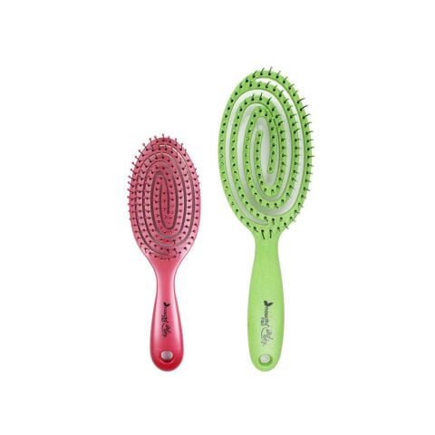 Nascita Üç Boyutlu Oval Saç Fırçası Bordo ve Flexible Saç Fırçası Yeşil