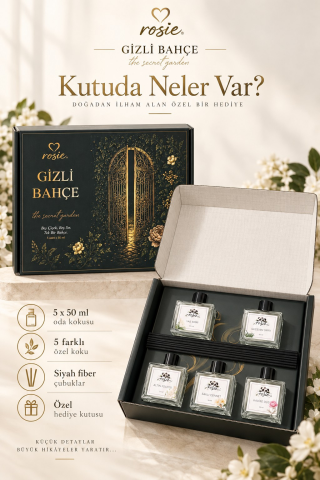 Rosie Gizli Bahçe 5’li Çubuklu Oda Kokusu Hediye Seti 5 x 50 ml – The Secret Garden