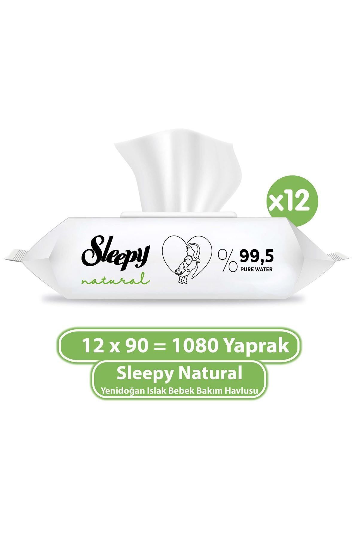 Natural Yenidoğan Islak Bebek Bakım Havlusu 12x90 (1080 Yaprak)