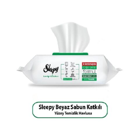 Sleepy Easy Clean Beyaz Sabun Katkılı Yüzey Temizlik Havlusu 3 Adet 3X100 300 Yaprak