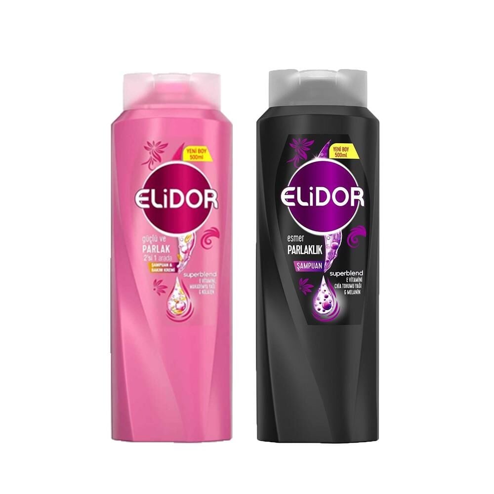 Elidor Superblend 2'si 1 Arada Şampuan ve Saç Bakım Kremi Güçlü Parlak Saçlar ve Şampuan Esmer Parlaklık