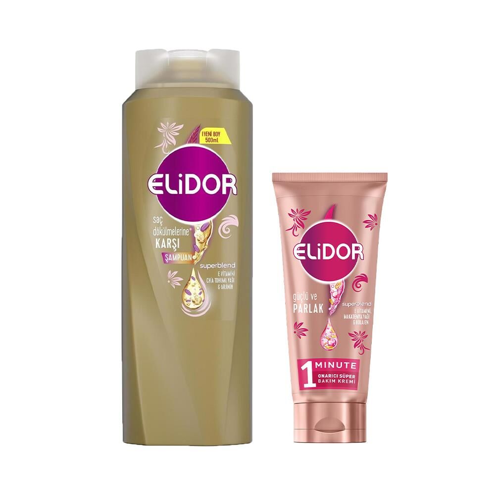Elidor Superblend Şampuan Saç Dökülmelerine Karşı ve Güçlü & Parlak Saç Kremi