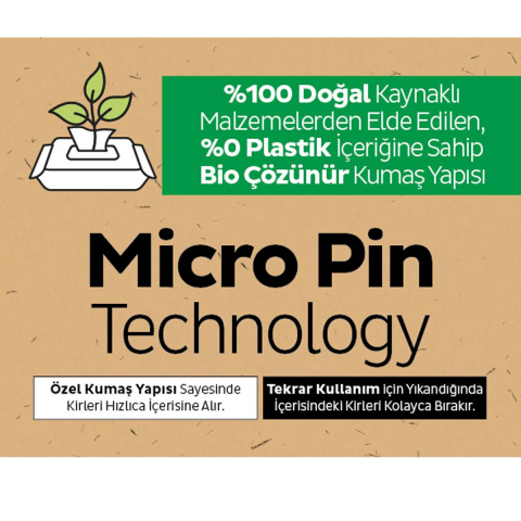 Sleepy 2 Adet Bio Çözünür Yüzey Temizlik Havlusu Deniz Tuzu 50'li ve ROSIE