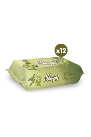 Sleepy Doğal Zeytinyağlı Ve Pamuklu Islak Bebek Havlusu 12x25 (300 YAPRAK)