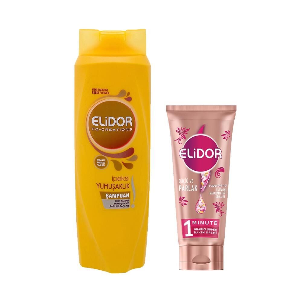Elidor Superblend Şampuan İpeksi Yumuşaklık ve Güçlü & Parlak Saç Kremi