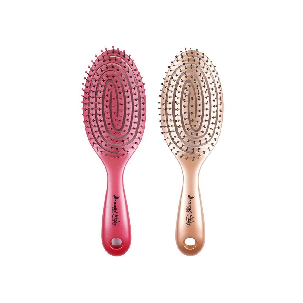 Nascita Üç Boyutlu Oval Saç Fırçası Bordo ve Kahverengi