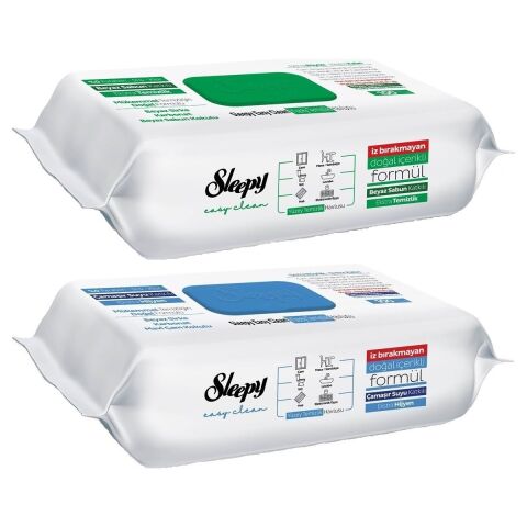 Sleepy Easy Clean Yüzey Temizlik Havlusu 2'li Set Beyaz Sabun - Çamaşır Suyu