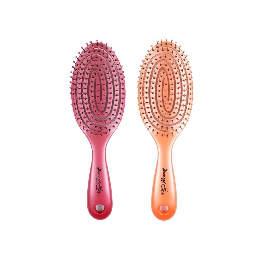 Nascita Üç Boyutlu Oval Saç Fırçası Turuncu ve Bordo