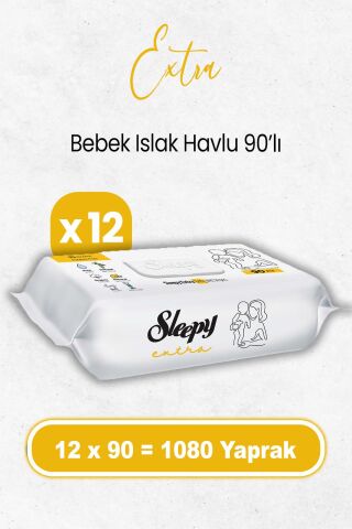 Sleepy Extra Islak Bebek Havlusu 90 x 12 Adet (1080 Yaprak)