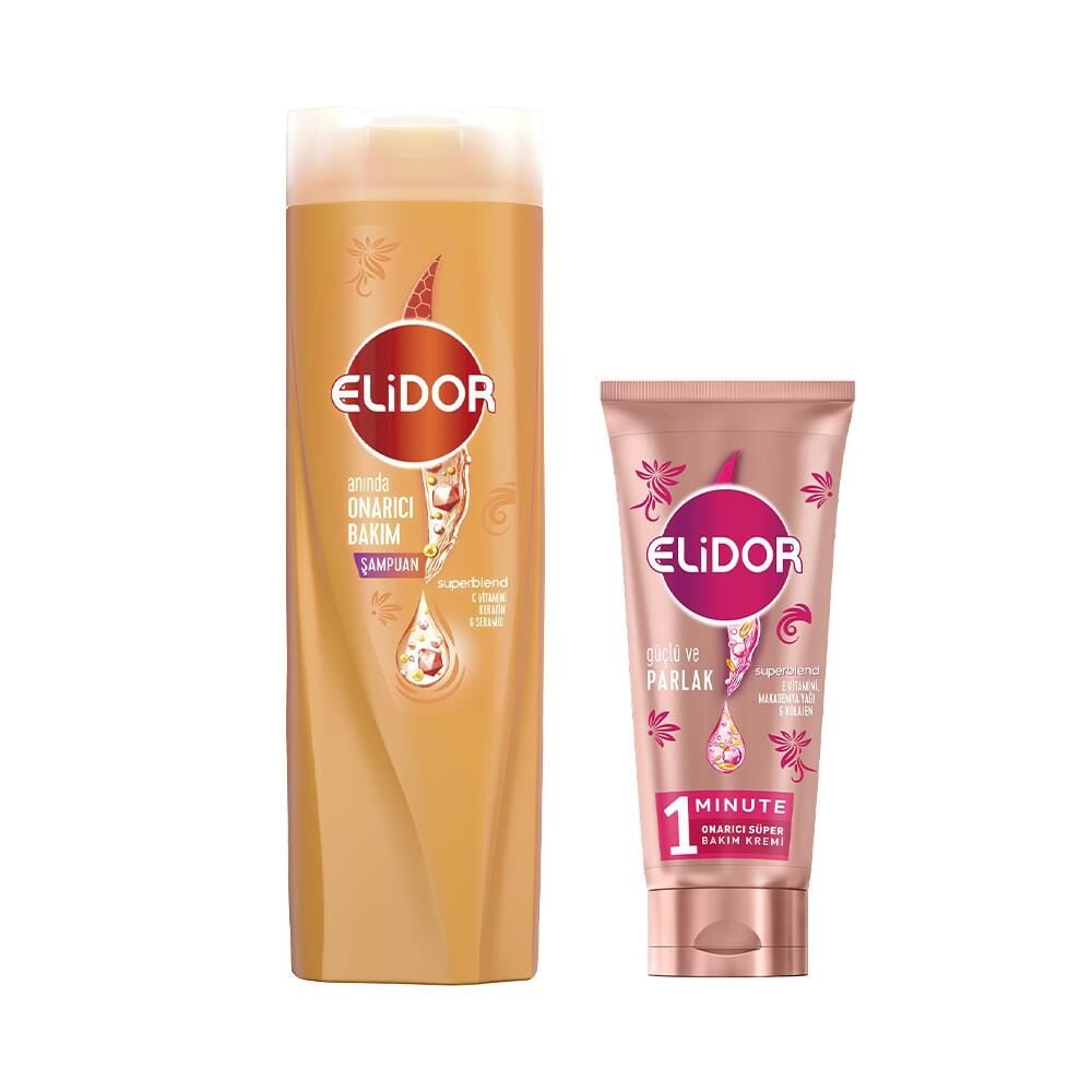 Elidor Superblend Şampuan Onarıcı ve Güç & Parlak Saç Kremi