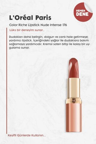 Loreal Paris Color Riche Lipstick Nude Intense 176