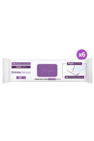 Sleepy Easy Clean Orkide Bahçesi Mopa Uyumlu Yer Temizlik Havlusu 6X20 (120 Yaprak)