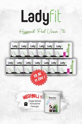 Ladyfit Hijyenik Ped Uzun 7' li 13 AL 11 ÖDE ve ROSIE
