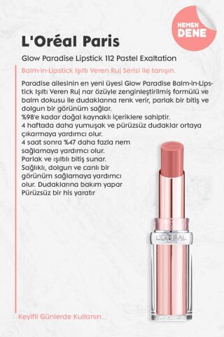 Loreal Paris Glow Paradise Lipstick 112 Pastel Exaltation