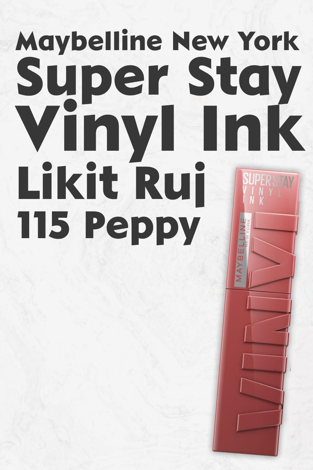 Maybelline New York Super Stay Vinyl Ink Likit Ruj 115 Peppy
