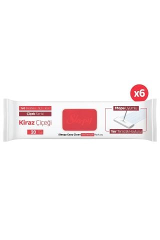 Sleepy Easy Clean Kiraz Çiçeği Mopa Uyumlu Yer Temizlik Havlusu 6X20 (120 Yaprak)