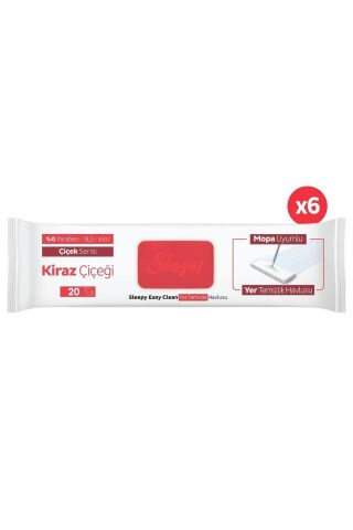 Sleepy Easy Clean Kiraz Çiçeği Mopa Uyumlu Yer Temizlik Havlusu 6X20 (120 Yaprak)
