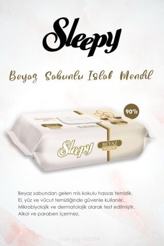 Sleepy Beyaz Sabun Kokulu Islak Havlu 7 AL 6 ÖDE 90 yaprak ve ROSIE