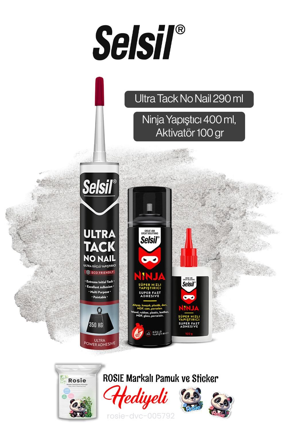 Selsil Ninja Hızlı Yapıştırıcı ve Ultra Tack No Nail Ultra Güçlü Yapıştırıcı, Rosie Hediye