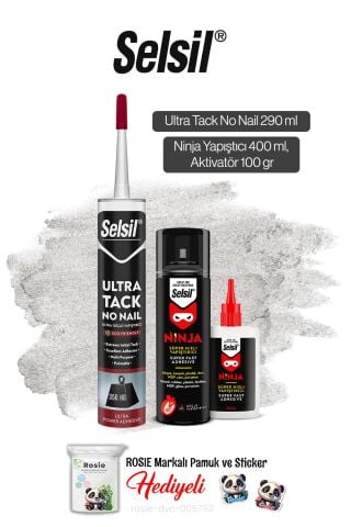 Selsil Ninja Hızlı Yapıştırıcı ve Ultra Tack No Nail Ultra Güçlü Yapıştırıcı, Rosie Hediye