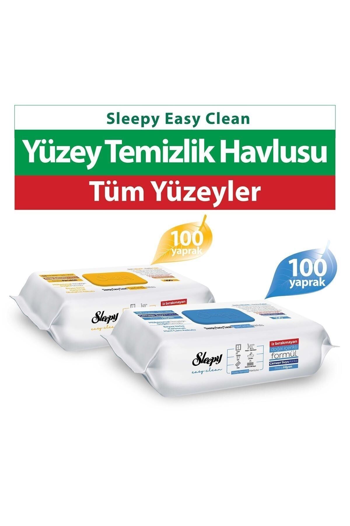 Sleepy Easy Clean Arap Sabunu ve Çamaşır Suyu Katkılı Yüzey Temizlik Havlusu