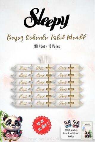 Sleepy 90'lı Beyaz Sabun Kokulu Islak Havlu 18 AL 16 ÖDE ve ROSIE
