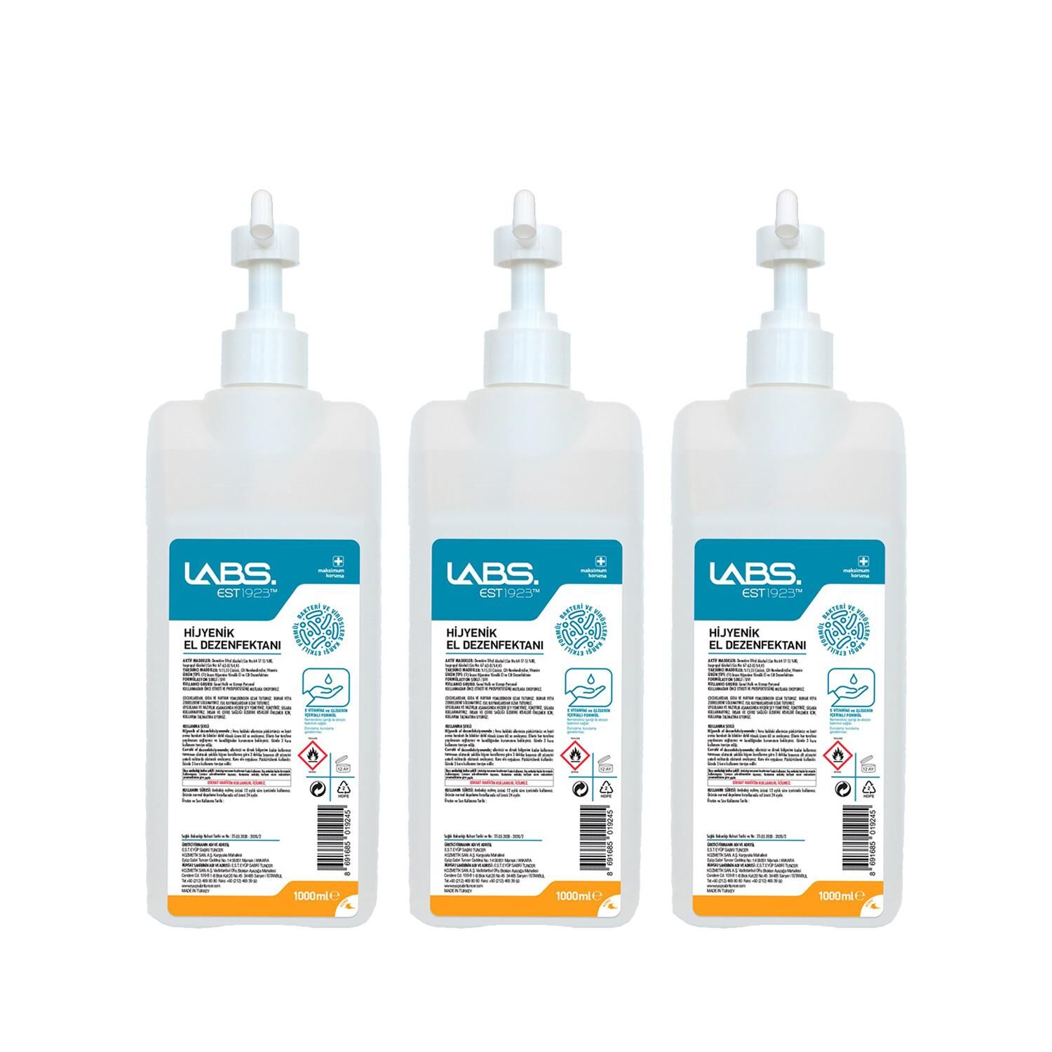 Eyüp Sabri Tuncer Labs Dezenfektan Sprey Başlık 1 Lt x 3 Adet