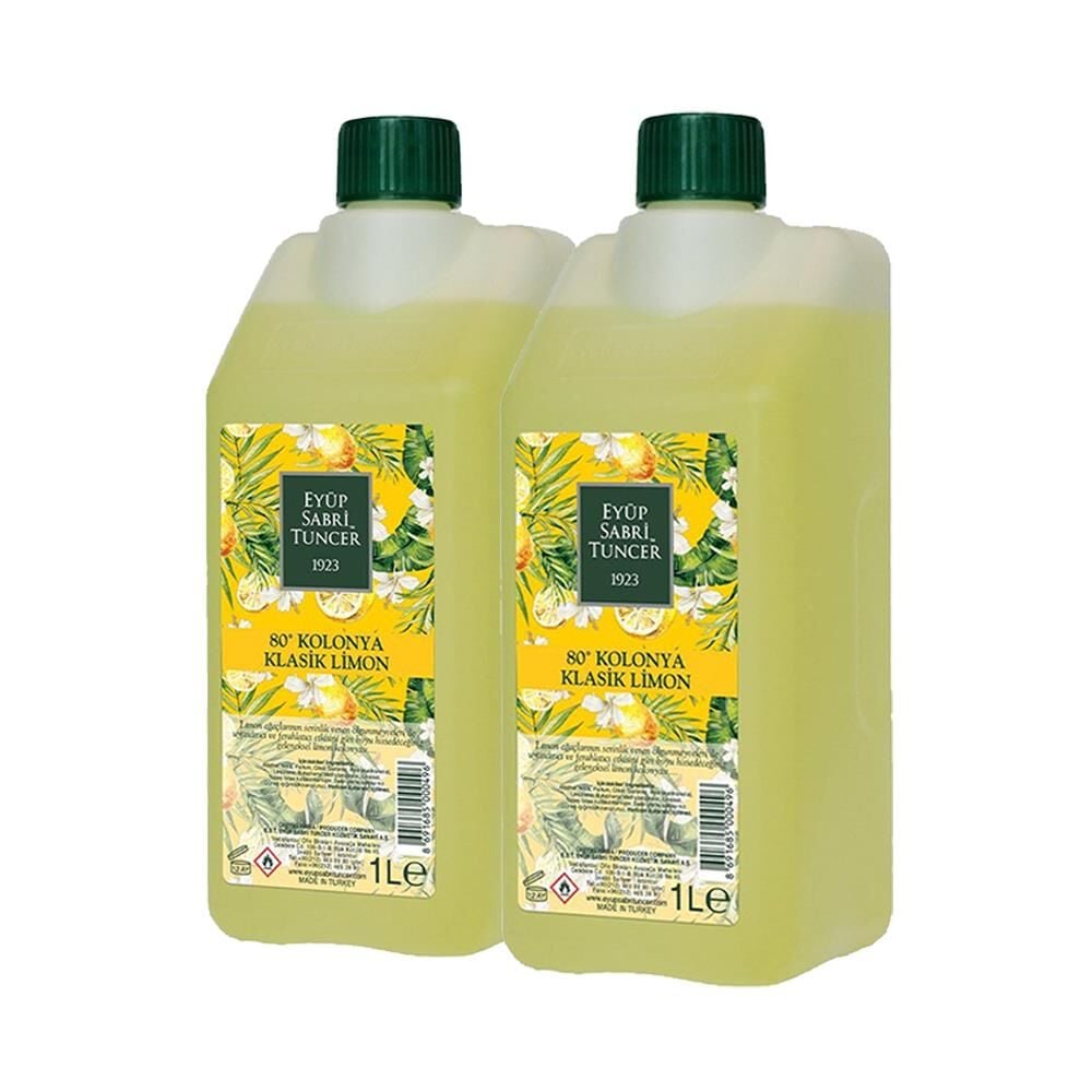 Eyüp Sabri Tuncer Klasik Limon Kolonyası Yedek Şişe 1 Litre x 2 Adet