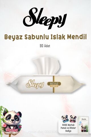 Sleepy Beyaz Sabun Kokulu 90'lı Islak Havlu ve ROSIE