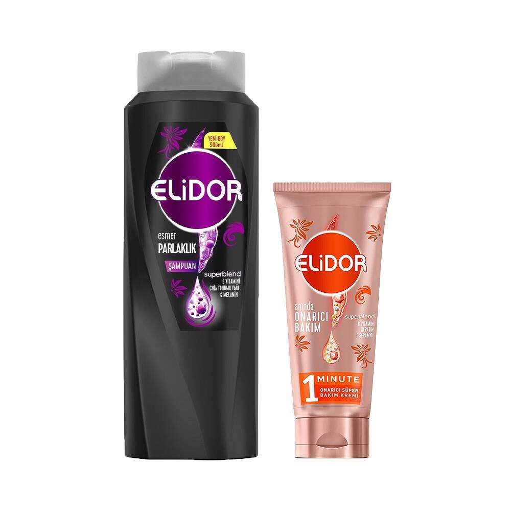 Elidor Superblend Şampuan Esmer Parlaklık ve Onarıcı Saç Kremi