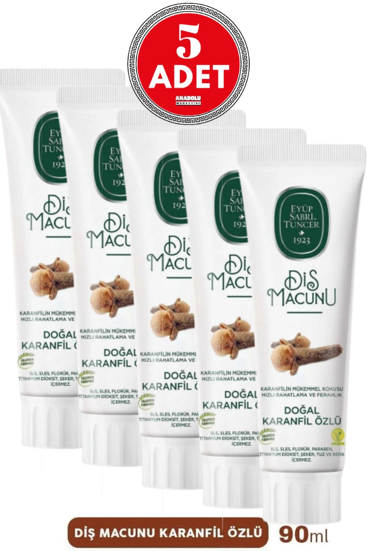 Eyüp Sabri Tuncer Diş Macunu Karanfil Özlü 90 ml x 5 Adet