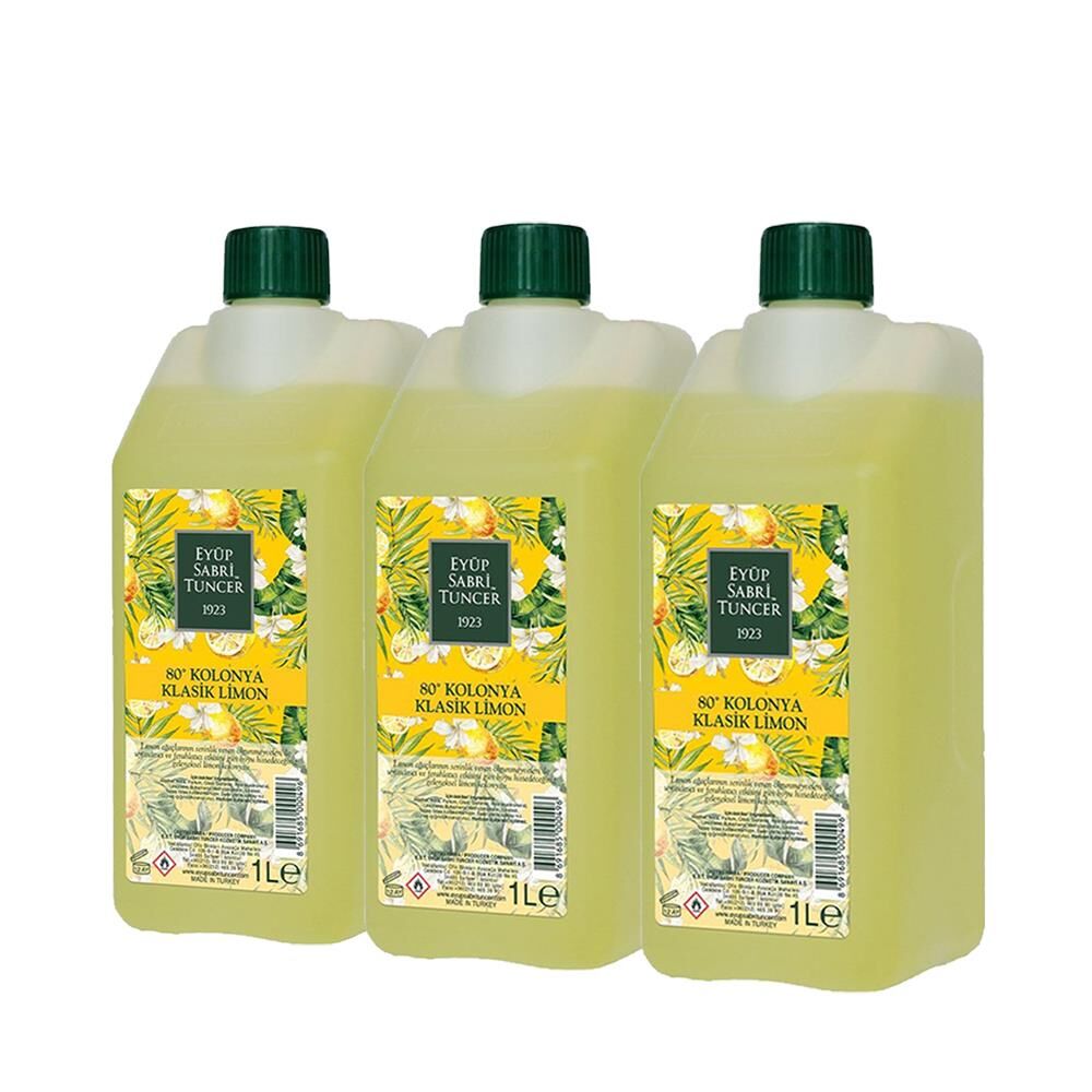 Eyüp Sabri Tuncer Klasik Limon Kolonyası Yedek Şişe 1 Litre x 3 Adet