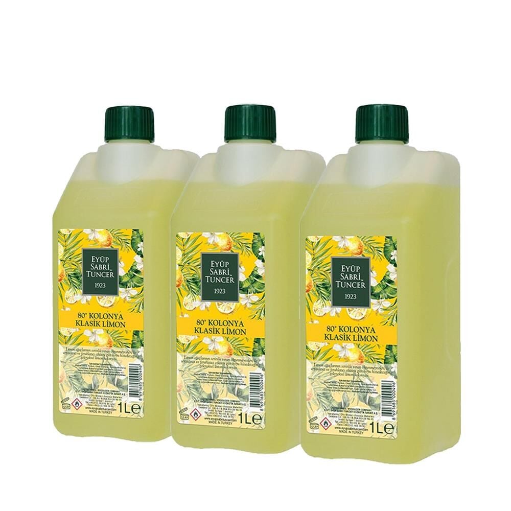Eyüp Sabri Tuncer Klasik Limon Kolonyası Yedek Şişe 1 Litre x 3 Adet