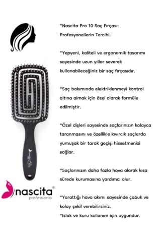 Nascita Üç Boyutlu Saç Fırçası Siyah x 3