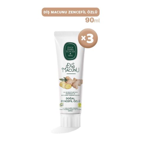 Eyüp Sabri Tuncer Diş Macunu Zencefil Özlü 90 ml x 3