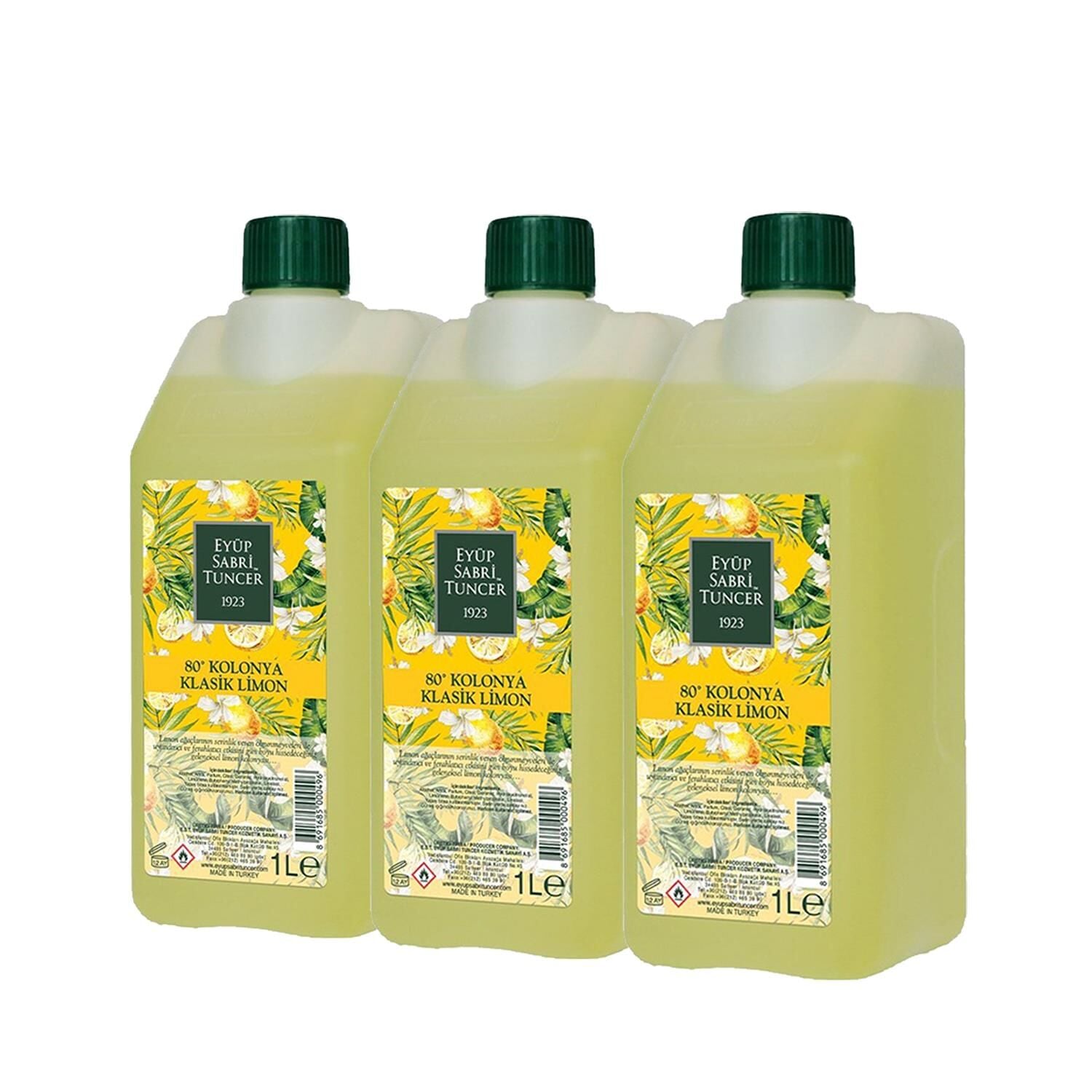 Eyüp Sabri Tuncer Klasik Limon Kolonyası Yedek Şişe 1 Lt x 3 Adet