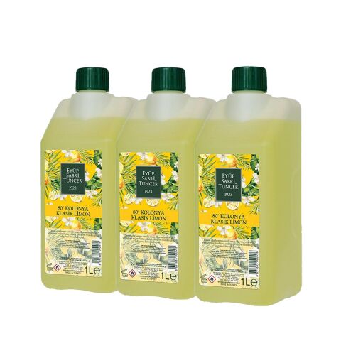 Eyüp Sabri Tuncer Klasik Limon Kolonyası Yedek Şişe 1 Lt x 3 Adet