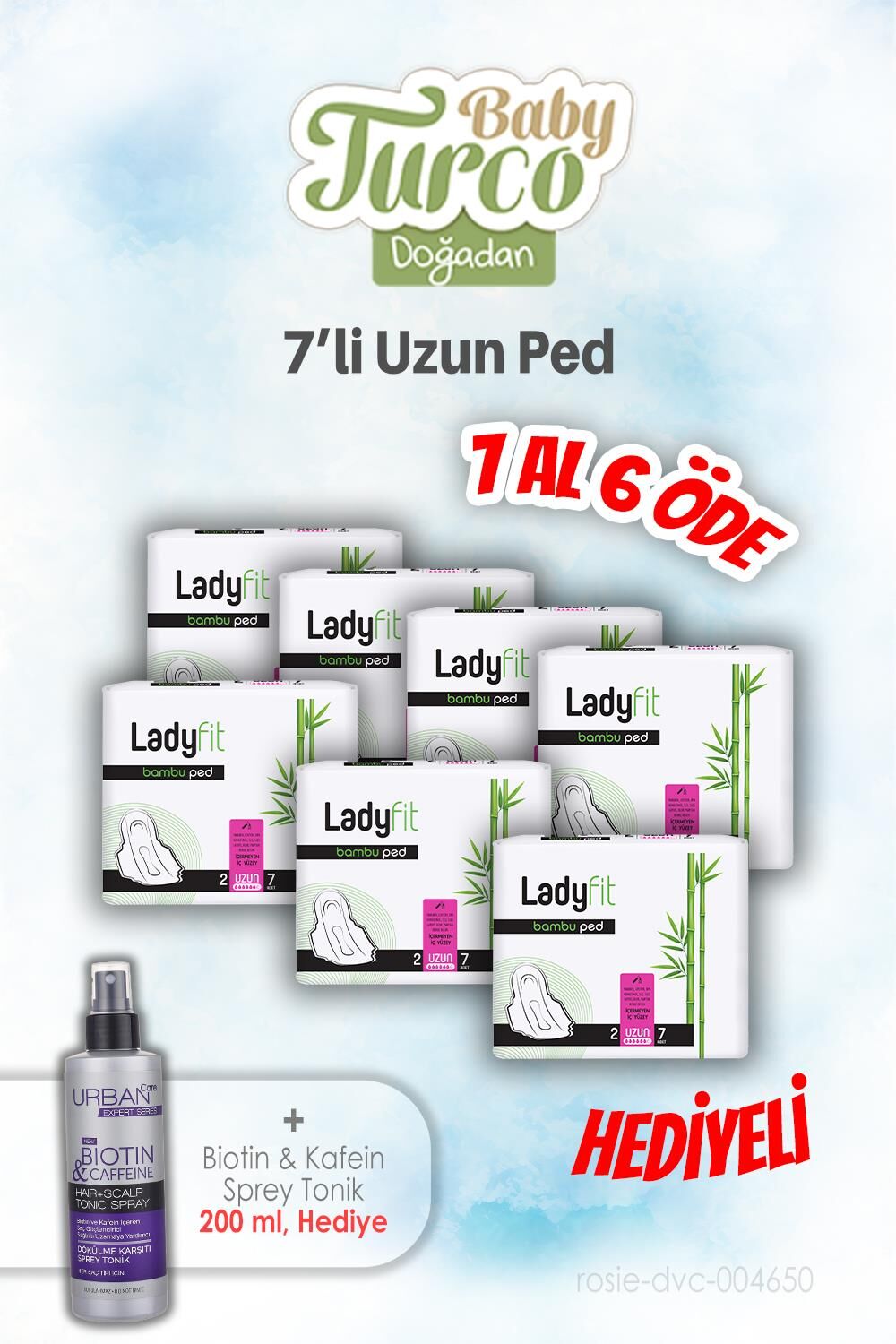 Ladyfit 7'li Uzun Ped 7 AL 6 ÖDE ve 200 ML Tonik Hediye