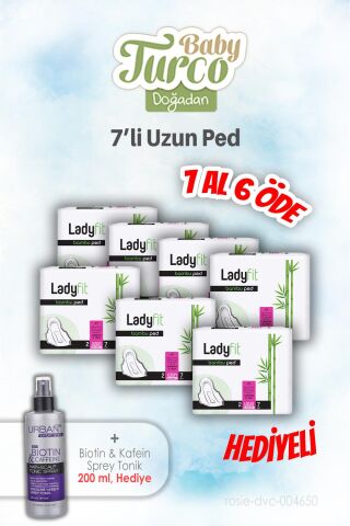 Ladyfit 7'li Uzun Ped 7 AL 6 ÖDE ve 200 ML Tonik Hediye
