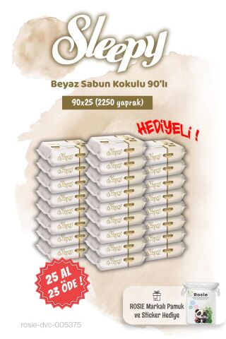 25 AL 23 ÖDE Sleepy 90'lı Beyaz Sabun Kokulu Islak Havlu ve Rosie