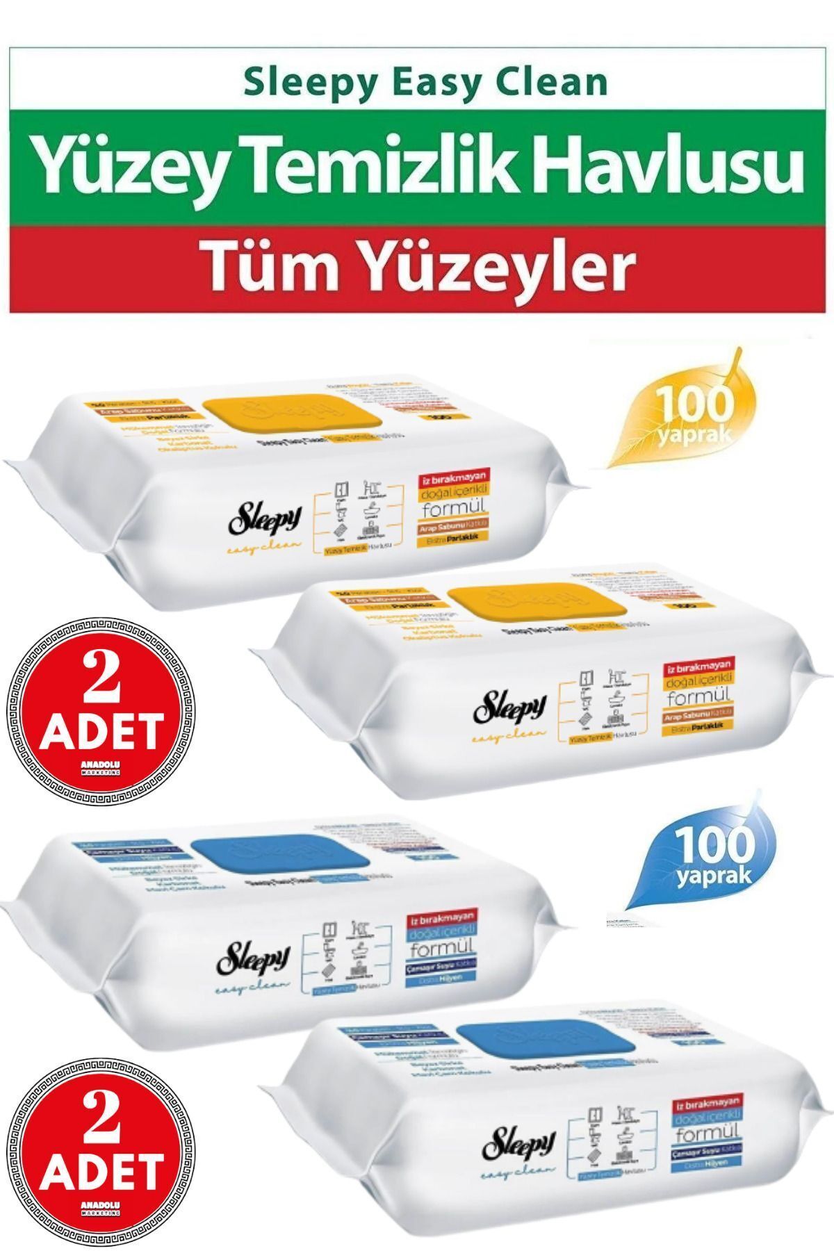Easy Clean Arap Sabunlu 200 Yaprak Ve Çamaşır Sulu 200 Yaprak Yüzey Havlusu