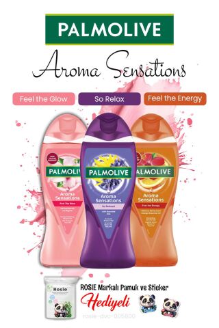 Palmolive Duş Jeli Aroma Sensations Serisi 3'lü 500 ml ve Rosie Hediye