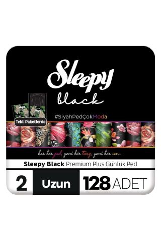 Sleepy Black Premium Plus Günlük Ped Uzun 32x4 (128 Adet)