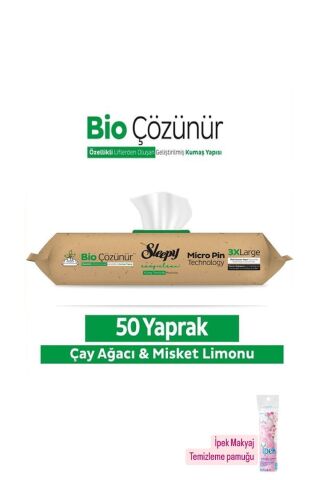 Easy Clean Bio Çözünür Çay Ağacı Ve Misket Limonu Yüzey Temizlik Havlusu (50 YAPRAK) Hediye